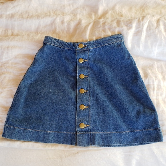 American Apparel Button Front A-line Mini Skirt XS - Picture 5 of 5